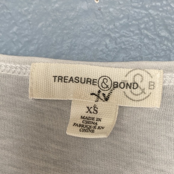 TREASURE & BOND twist tie front white top/t-shirt size XS 🥳🆕 NWT - Picture 3 of 11